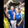 Muy emocionados cantaron el primer gol Carlos Vargas y Caterine Escobar. 
