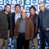 Andrés Toro y Álvaro Bayona, actores de Un Bandido honrado junto al director de la serie, Andrés Marroquín, Juan Carlos Villamizar, productor y Dago García, vicepresidente de Producción y Contenido de Caracol Televisión. 
